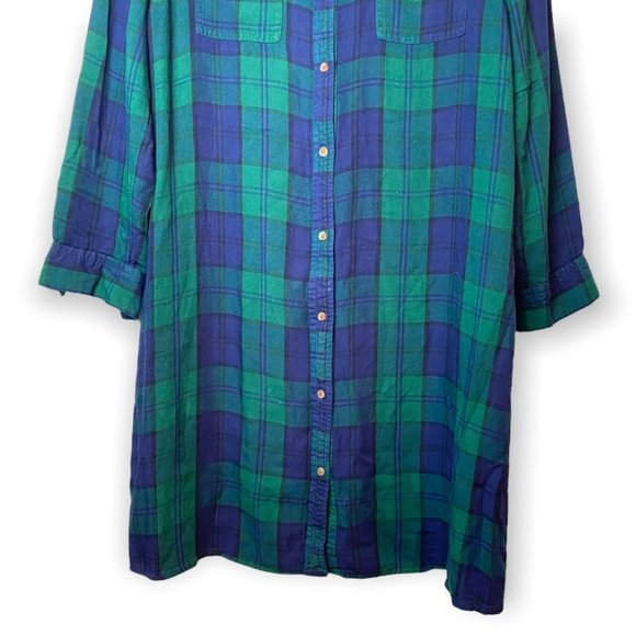 Old Navy Blue & Green Flannel Dress L - Picture 6 of 12
